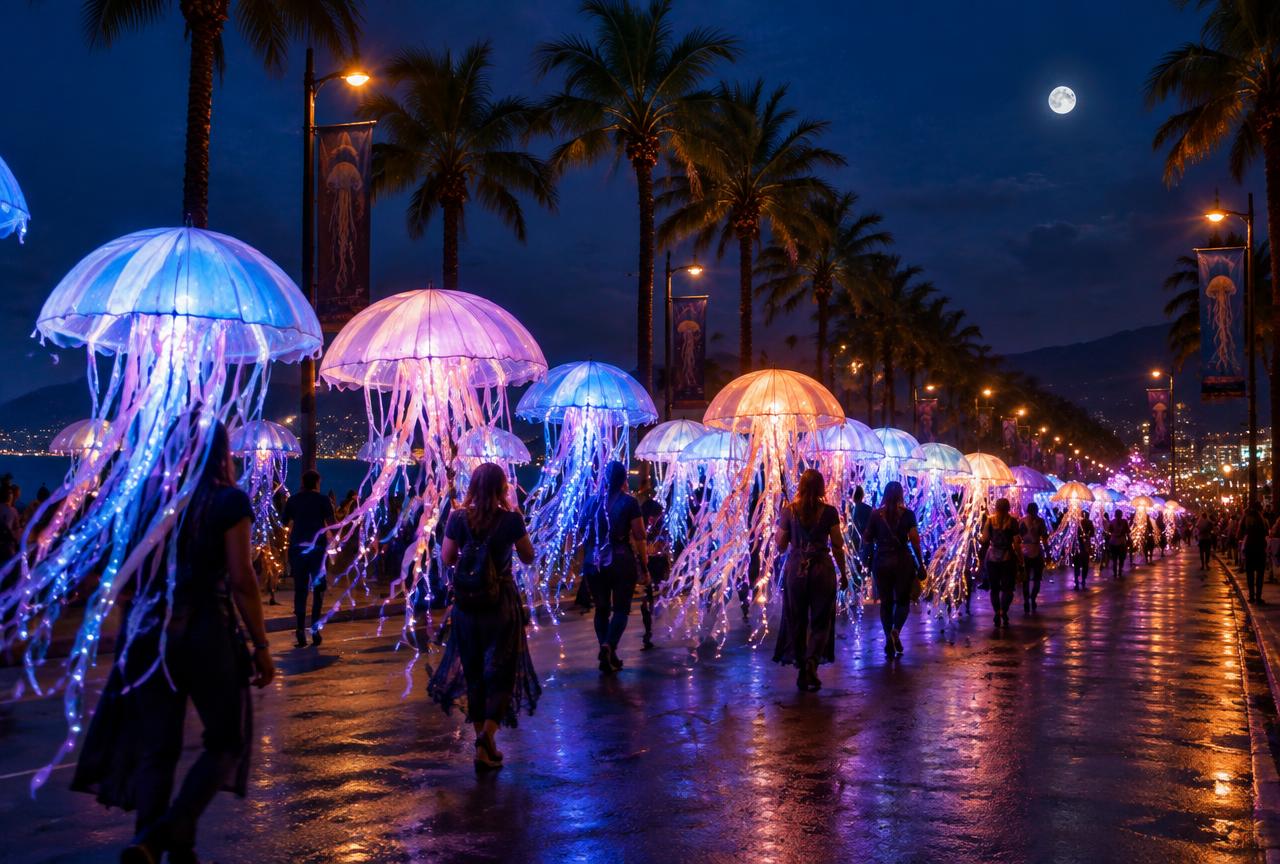 Illustrative concept: 100 Jellyfish