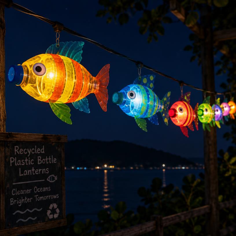 Illustrative concept: Recycled Bottle Lanterns
